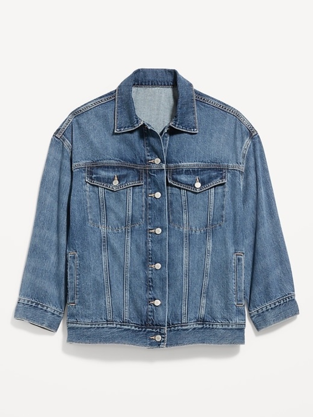 Oversized Jean Trucker Jacket Medium Wash